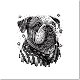 Bulldog 4th of July Posters and Art